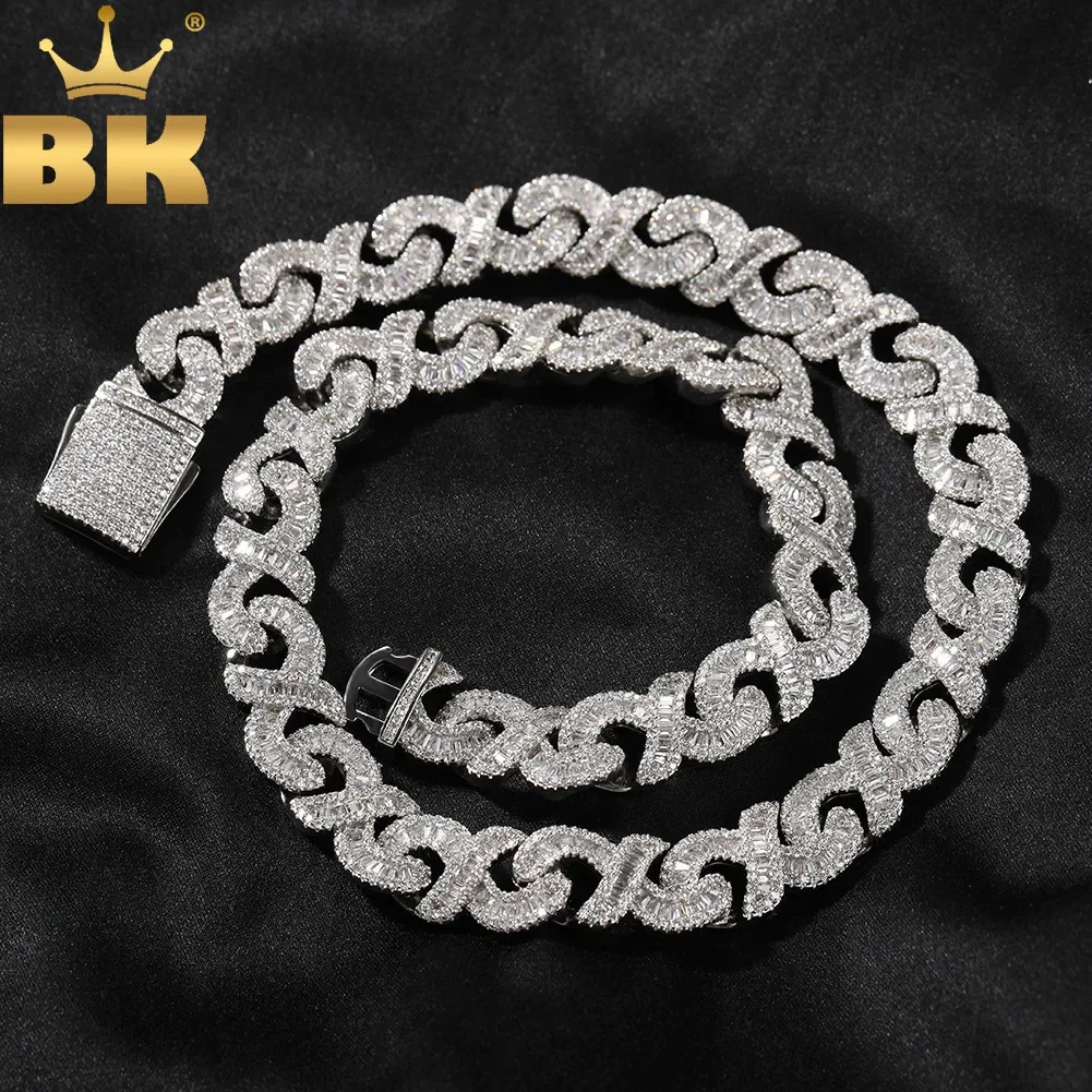 BLING KING 12 mm Infinity Baguettec Naszyjnik Aaaa Aaaa Cubic Zirconia Hiphop Biżuteria mody na prezent na imprezę 240115