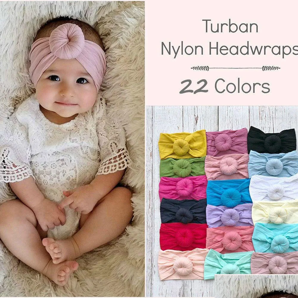Hair Accessories Baby Girls Knot Balls Headbands Kids Hairband Headwear Boutique 22 Colors Turban Drop Delivery Products Tools Ot5Ok