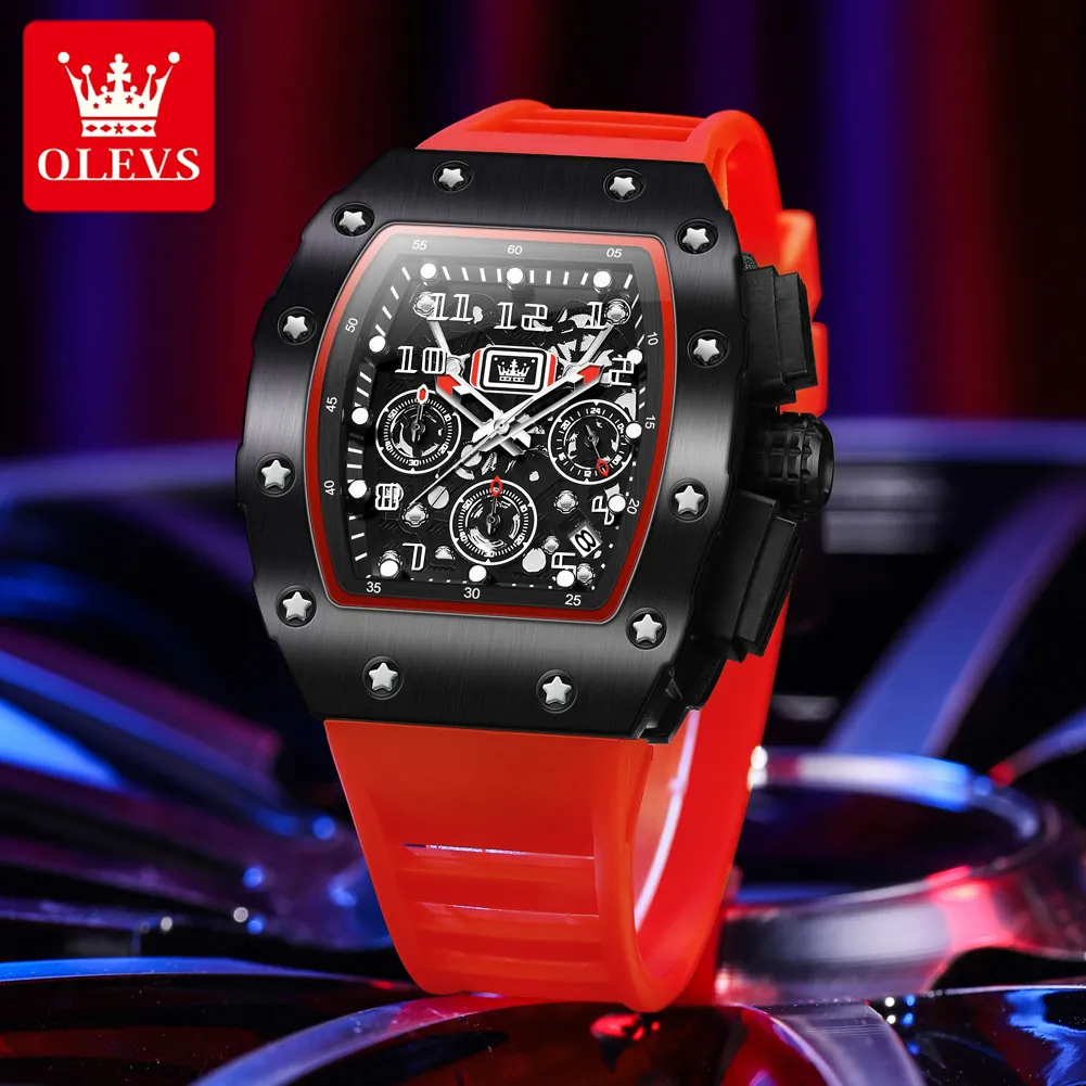 AAA Quality Watches Men Skeleton Dial Sport Watches Men Designer Watches Fashion Style Top Brand Luxury Silica Gel Strap Waterproof Quartz Watch Montre Homme 3608
