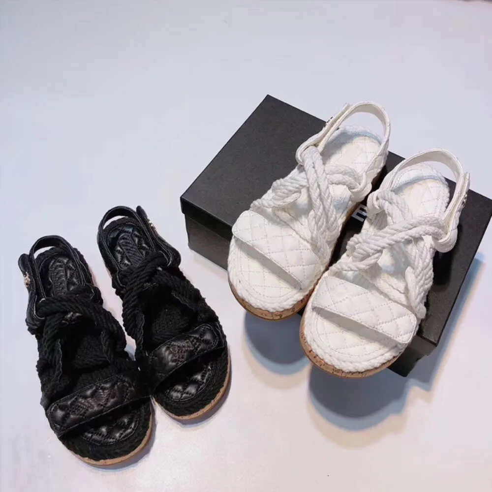 Elegant Woven Flat Sandals: Hemp Rope Metal Chain Slippers Shop Now!