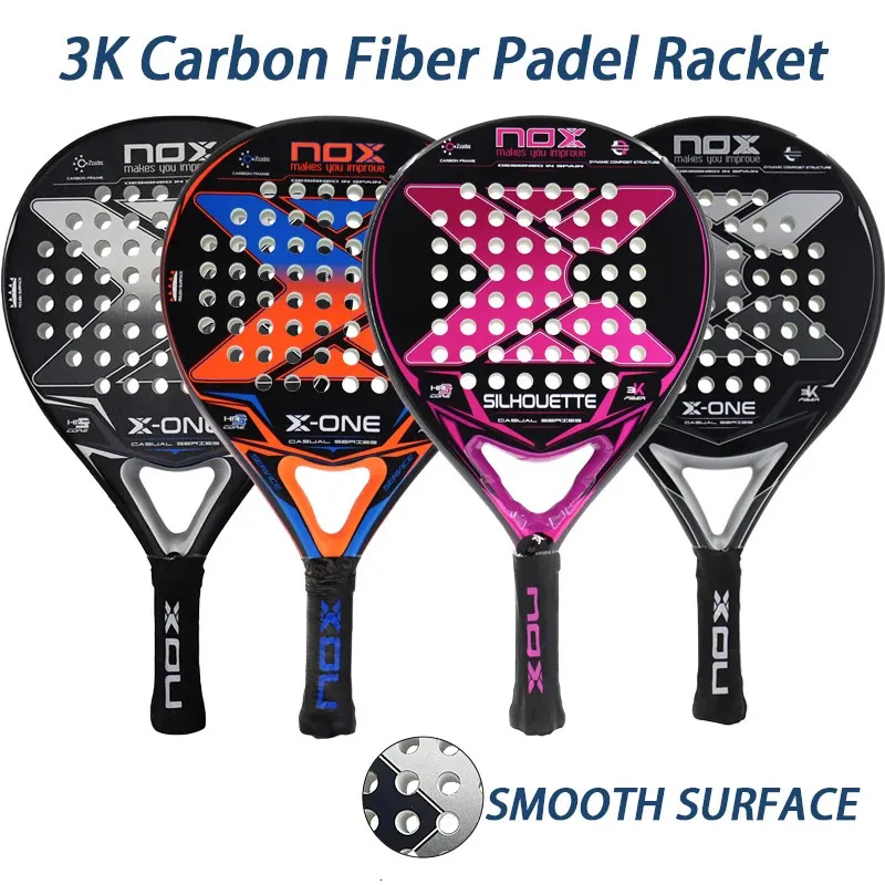 Racket de tennis PADEL professionnel 3K Fibre de carbone High Balance Surface lisse avec EVA Soft Memory Padel Paddle 240116