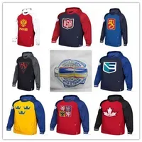 Nivip Men's 2016 World Cup Of Hockey WCH Hoodies Team USA Czech Republic Europe Finland North America Russia Sweden Sweatshirts Jersey Women Youth