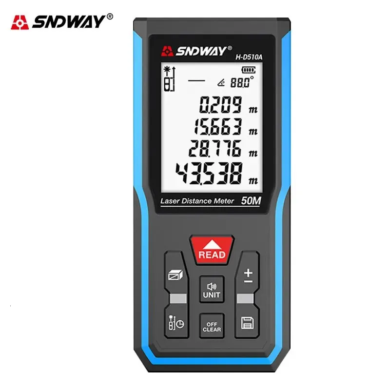 SNDWAY LASER DISTANCE METER 40M50M120M Digital Tape Measure Precision RangeFinder med distanseAVolumeselfCalibration 240116