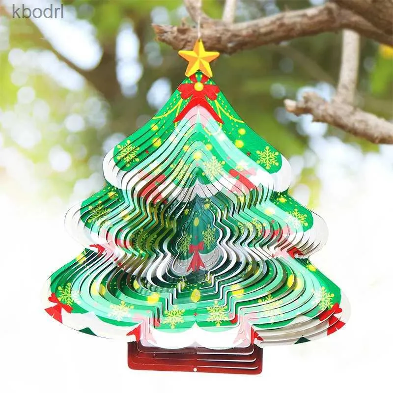 Décorations de jardin 2023 nouveau arbre de noël vent Spinner jardin carillons éoliens suspendus décorations en plein air mariage vent cloche ferme maison enfants chambre décor YQ240116