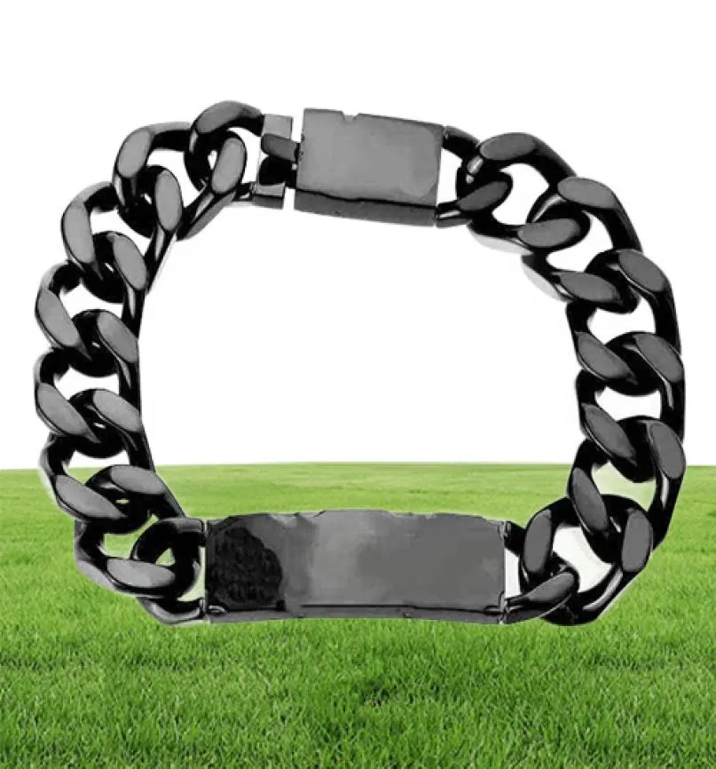 Designer L -armband V för män och kvinnor rostfritt stål kubansk länk isade ut armband Braciali -kedjan armband manlig droppe med Box6175018