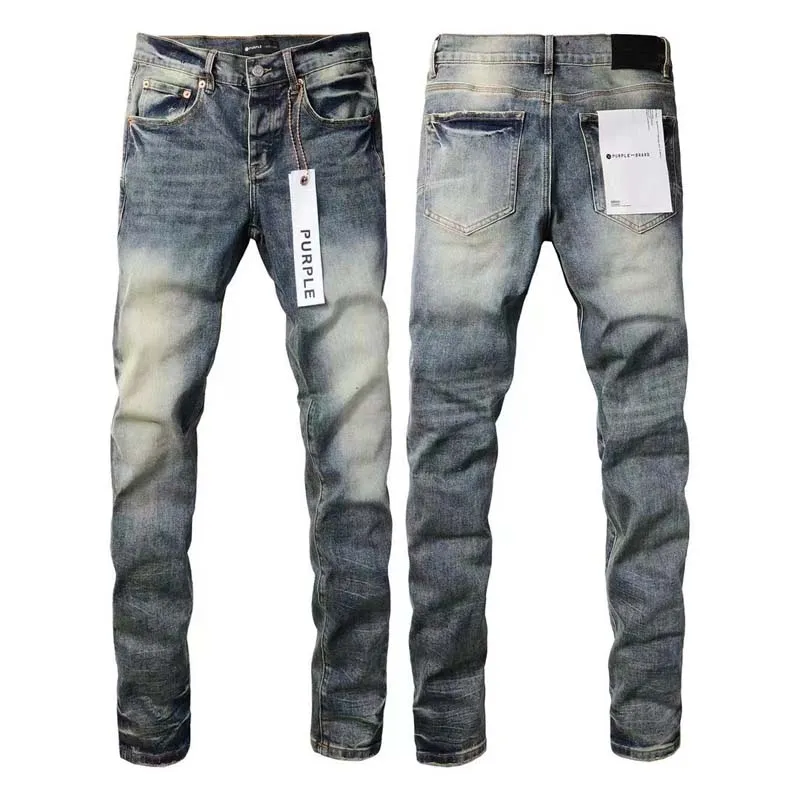 Mens Jeans Mens Purple Jeans Designer Stacked Long Pants High Street Brand Patch Hole Denim Straight Fashion Streetwear pants for men Hole designer jeans womens