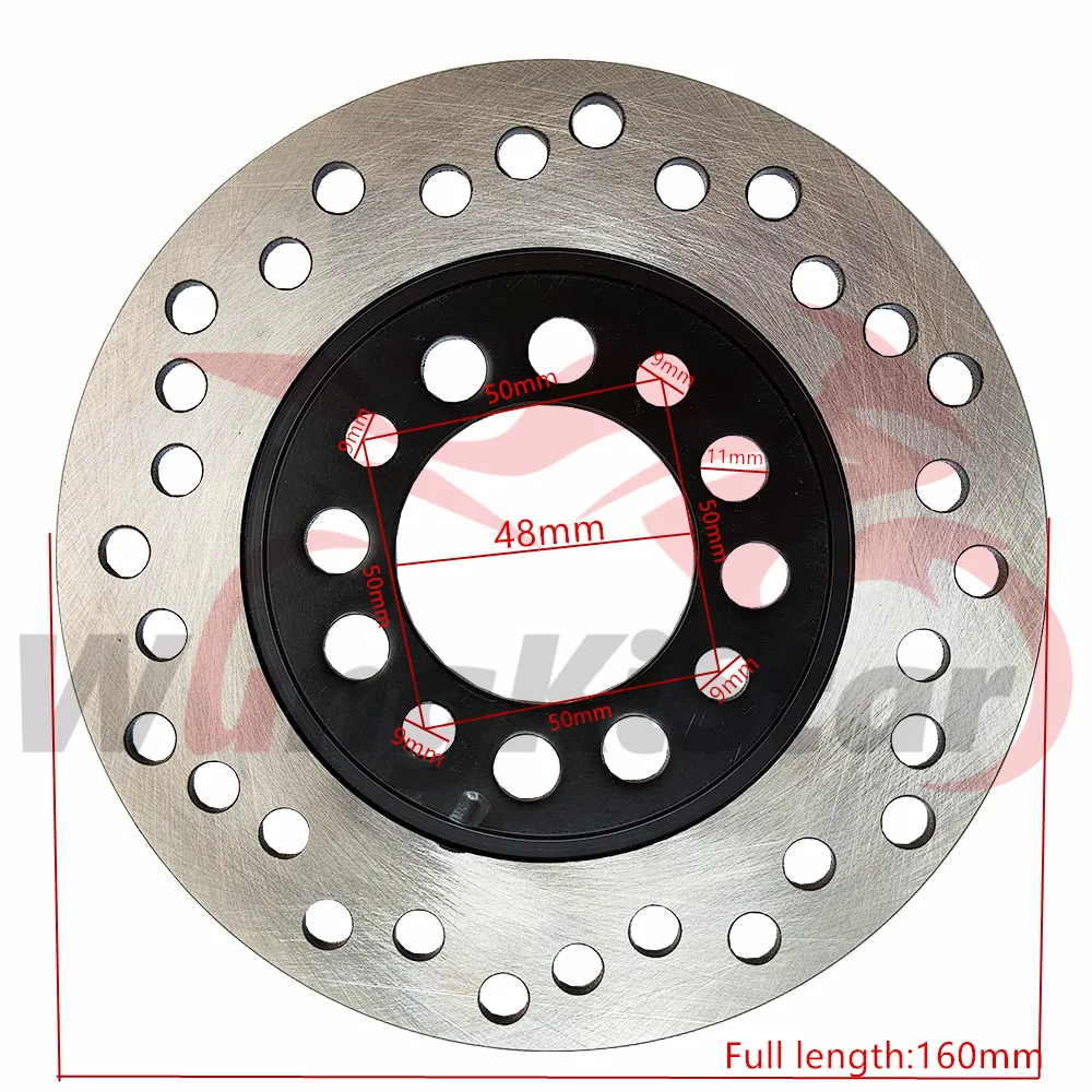 Motosiklet Yuvarlak Disk Fren 160mm Zincir Frenler Önde Sol Teeth Olmayan Fren Disk Fren Bloğu 110 NHX110 GO-KART Scooter Motorcross Cross Dirt Dun Motlu Dörtlü Bisiklet