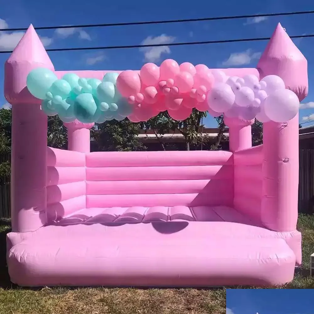 Buttafuori gonfiabili Playhouse Altalene Castello gonfiabile rosa Casa di rimbalzo per matrimonio bianco Combo Jumper Moon Bouncer per il tempo della festa Drop De Dhjia