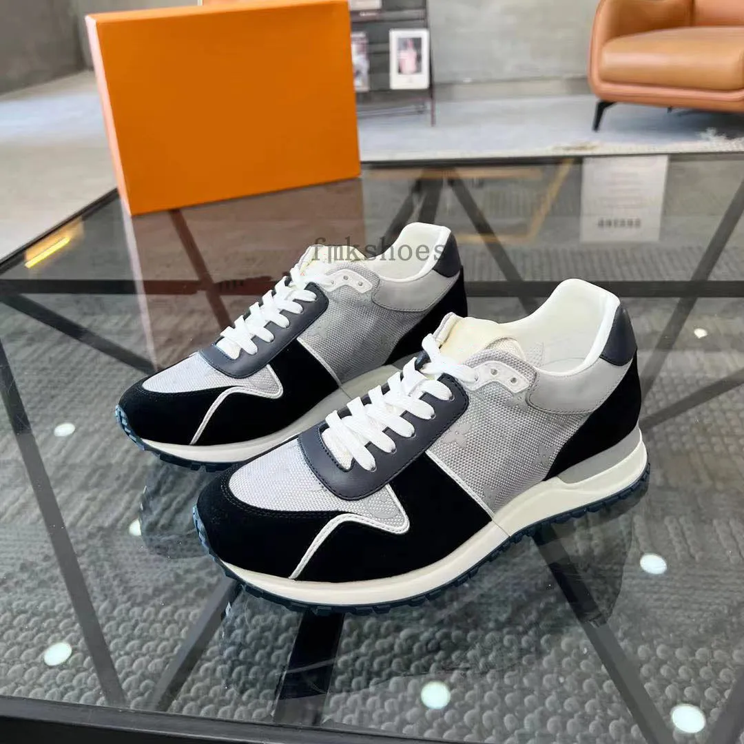 Mężczyźni Run Away Sneakers Buty najwyższej jakości cielę skórzana siatka mieszana kolorowy Trainer Buty Unisex Tennis Buty Buty swobodne 1,9 02