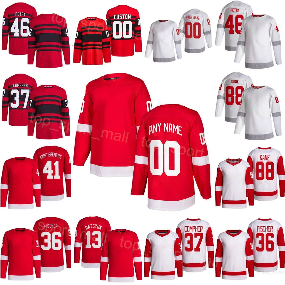 Woman Youth Man Hockey 88 Patrick Kane Jersey 41 Shayne Gostisbhere 37 JT Compher 17 Daniel Sprong 46 Jeff Petry 36 Christian Fischer 13 Pavel Datsyuk Reverse Retroro Retro Retro