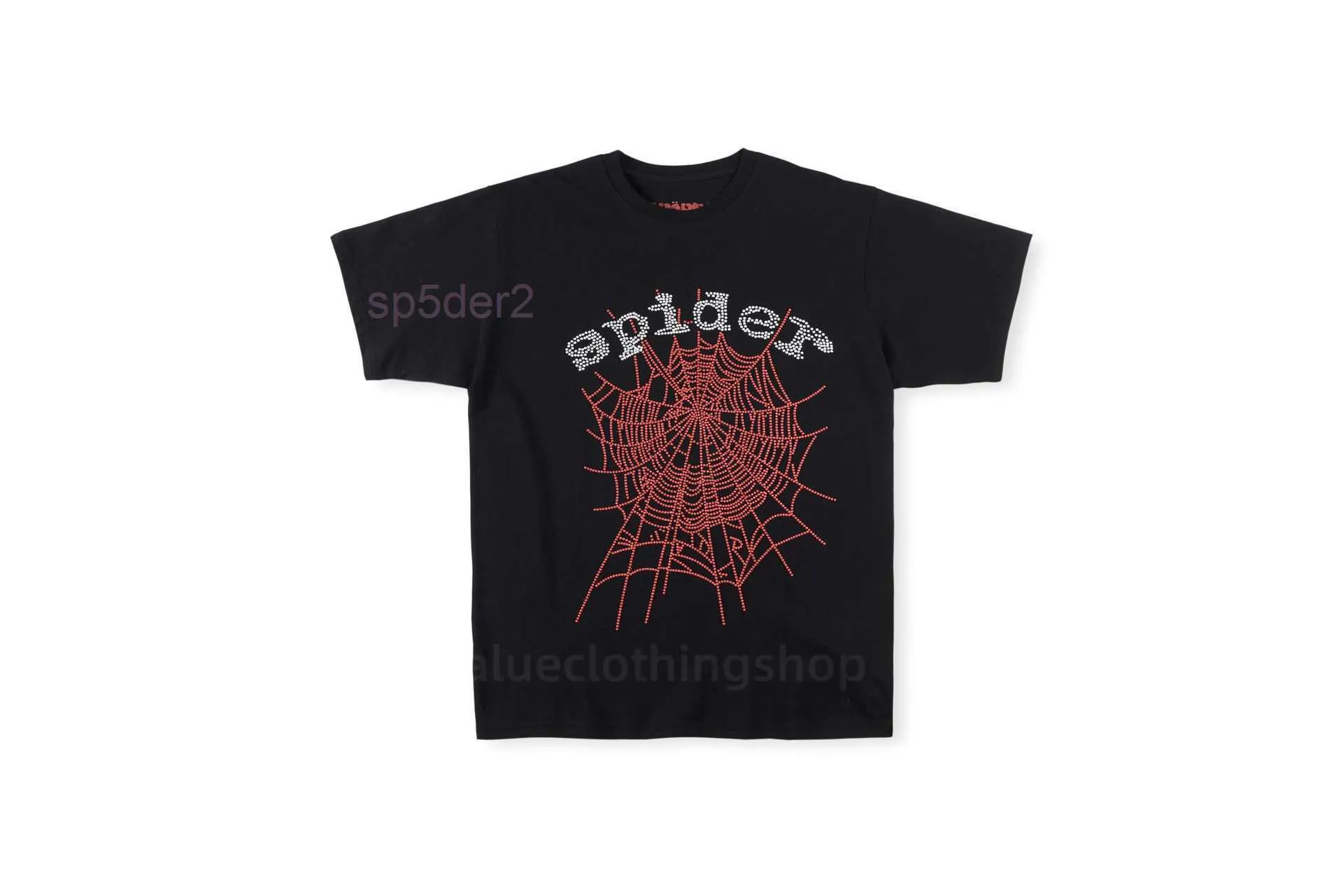 Maglietta da uomo Pink Young Thug Sp5der 555555 Mans Women Stampa schiumosa di qualità Spider Web Pattern Tshirt Fashion Top Tees GFMN