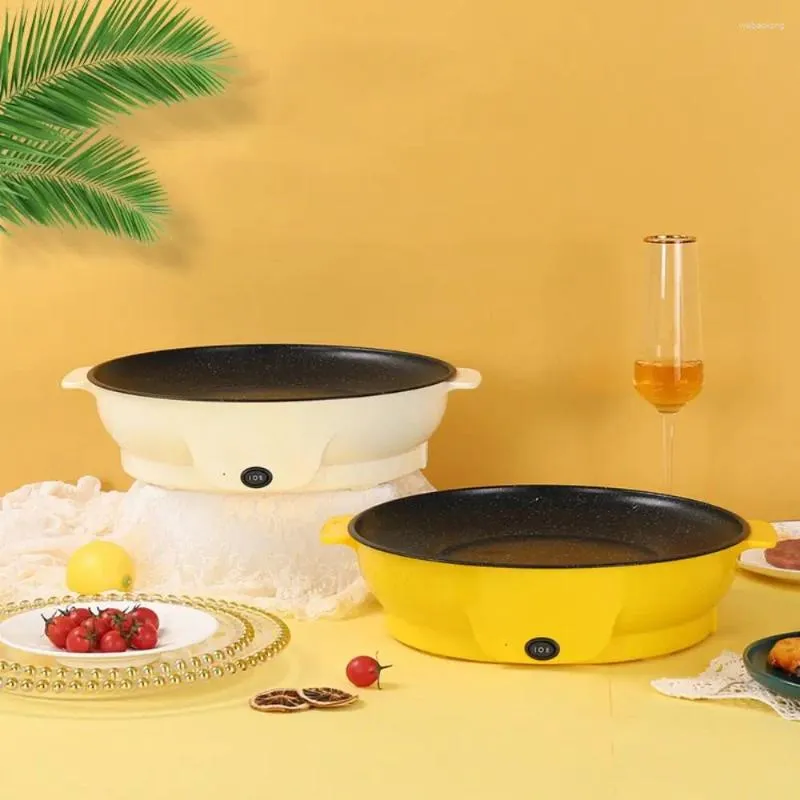 Sartenes 20/26/30 cm Sartén eléctrica Cocina Multicooker Antiadherente Mango Binaural Pot 220V Grill Tortilla