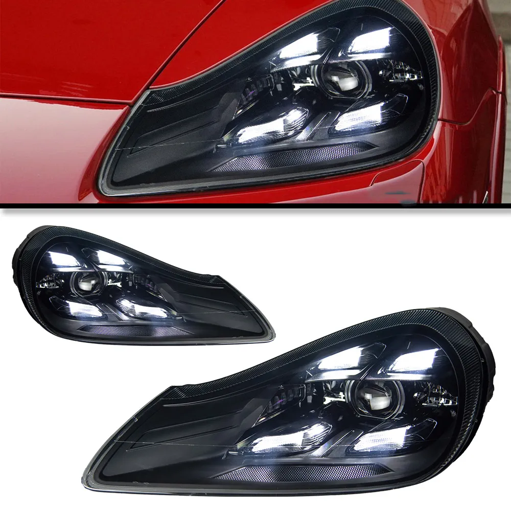 För Porsche Cayenne 957 LED-strålkastare 07-10 Auto Parts Front Lamp DRL DAYTIME Running Light Streamer Turn Signal Indicator Car Accessoires