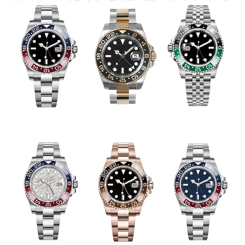 Designer Sport Automatic Mechanical Men's Watch Full Function World Time Sapphire Stainless Steel 41MM Diving