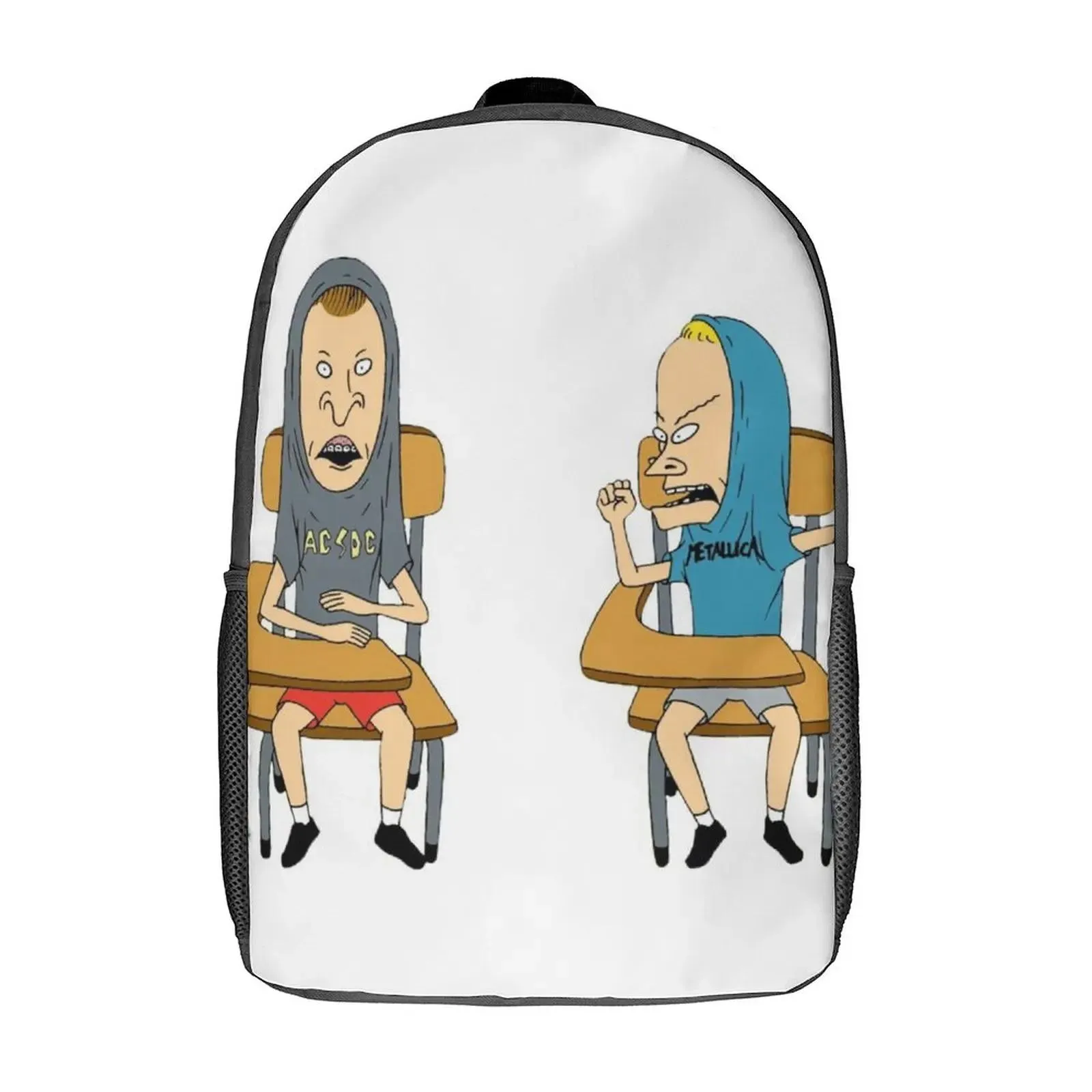 Tassen Beavis And Butthead aan het bureau Rugzak Dames Cartoon Grote rugzakken Polyester Nieuwigheid Middelbare schooltassen Camping Kleurrijke rugzak