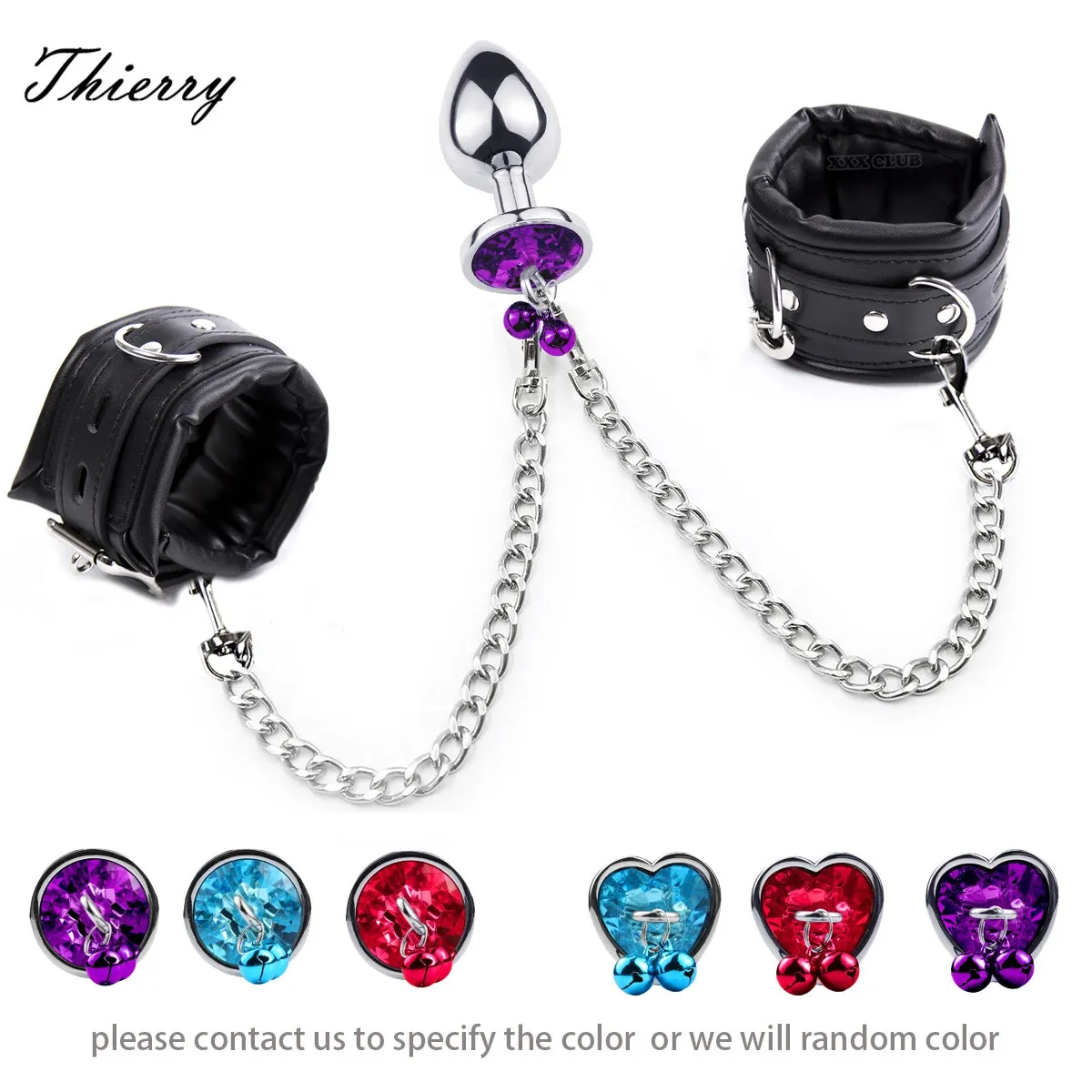 Thierry Highquality Anal Plug to Wrist Bondage Kit Bdsm Restraints Fetish Handcuffs Adult Games Product Sex Toys for Women Men 240115