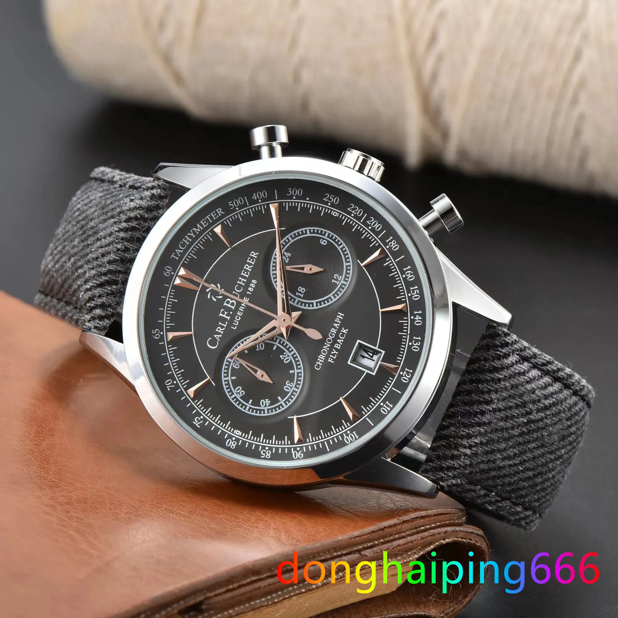 Новый лучший бренд Carl F. Bucherer Мужские часы Malelon Series Модный бизнес-хронограф Автоматическая дата Кварцевые дизайнерские часы с механизмом Высокое качество Montre