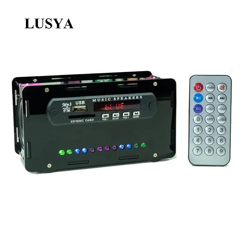 Radio Bluetooth speaker kit FM radio card audio Acrylic shell parts with LED sound control level indicator