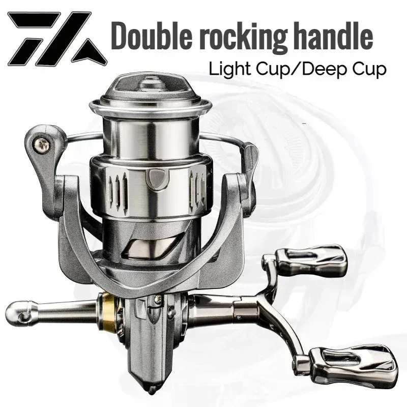 VWVIVIDWORLD VZ Fishing Reel With Balance Bar Double Rocker Arm Shallow Line Cup Spinning Wheel 2500S-6000M Series 240116