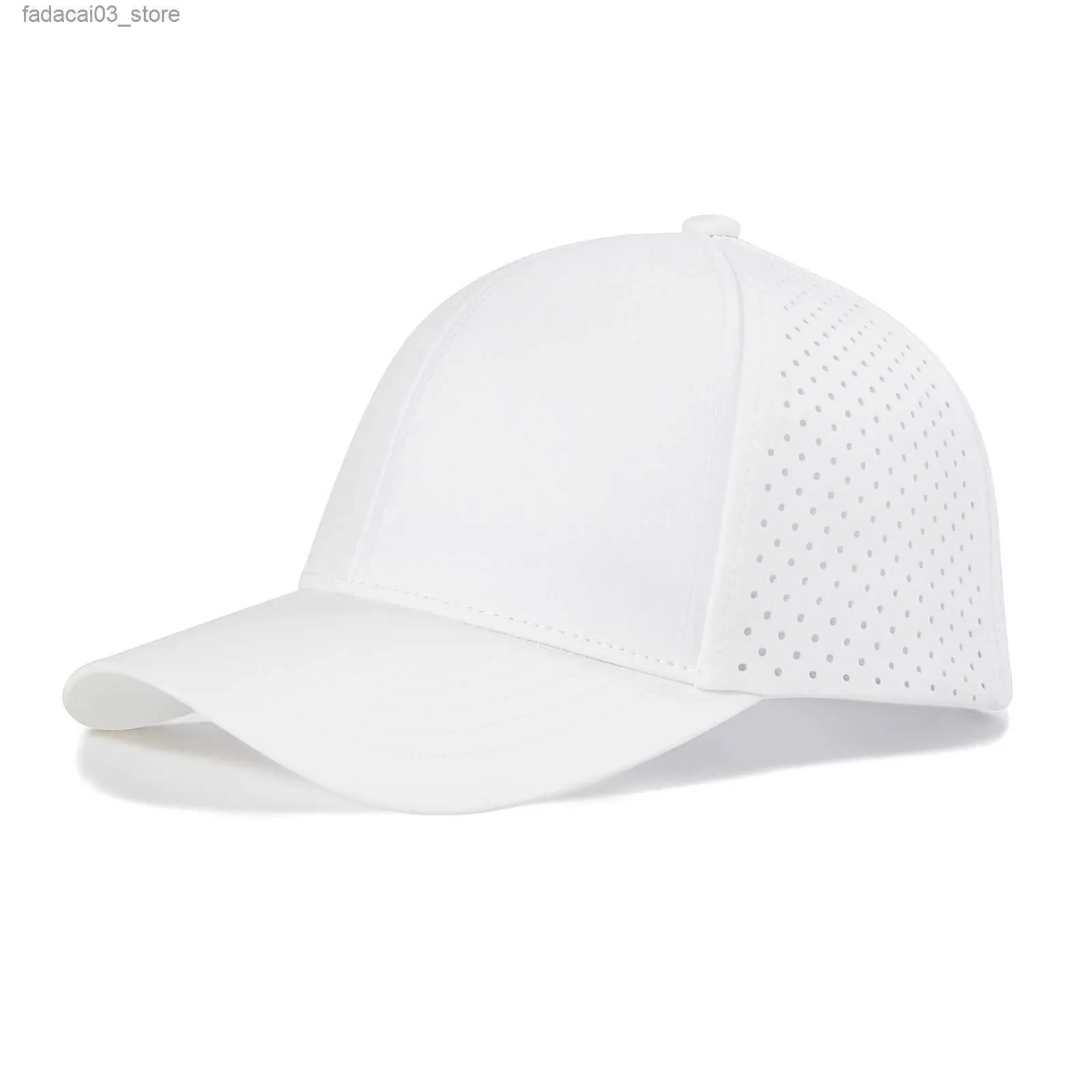 Bal Caps VOBOOM Mannen Sneldrogende Baseball Cap Laser Cut Mesh Bal Cap Gebogen Rand Snapback Hoed Q240116