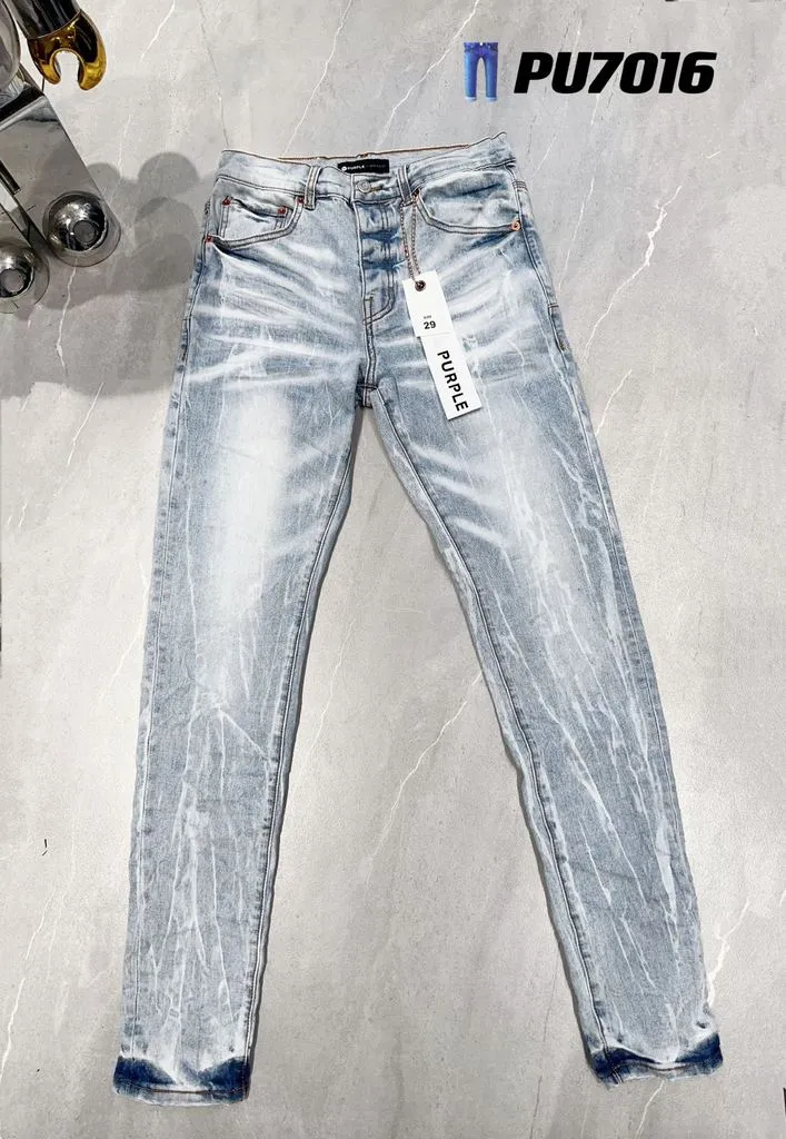 Jeans da uomo Jeans viola Designer Pantaloni ricamati in denim Pantaloni con fori alla moda Taglia USA 28-40 Pantaloni con cerniera hip-hop in difficoltà rock revival veri jeans da uomoCZ9Y