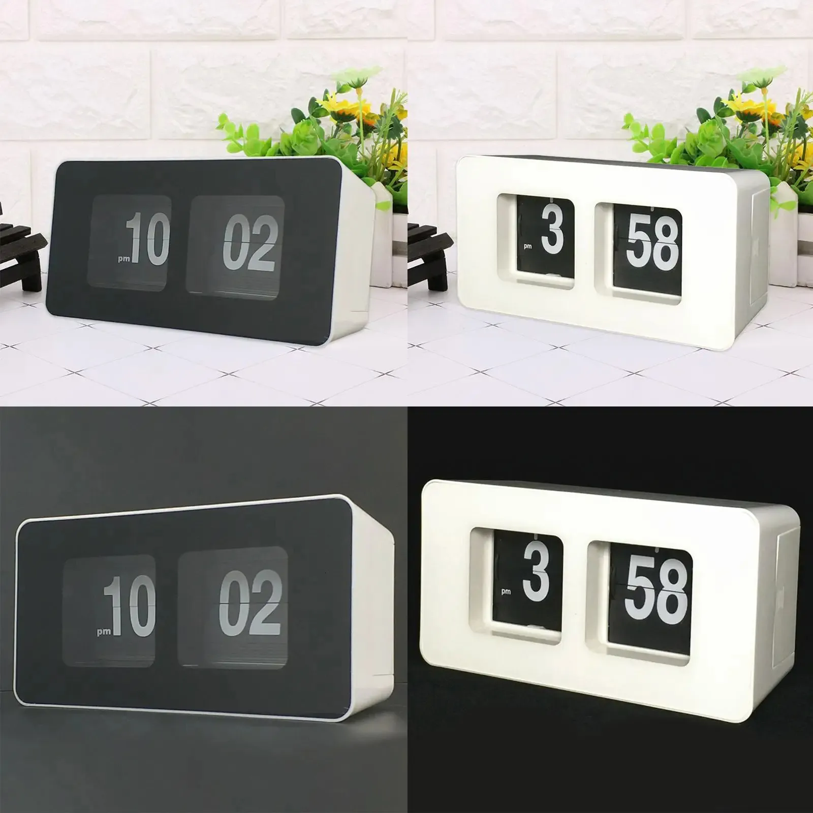 Flip Down Clock Desk Digital Wall Clocks Non Trading Silent Switch Sweet Clock Clock Kitchrn Decore Office Room Decord 240116