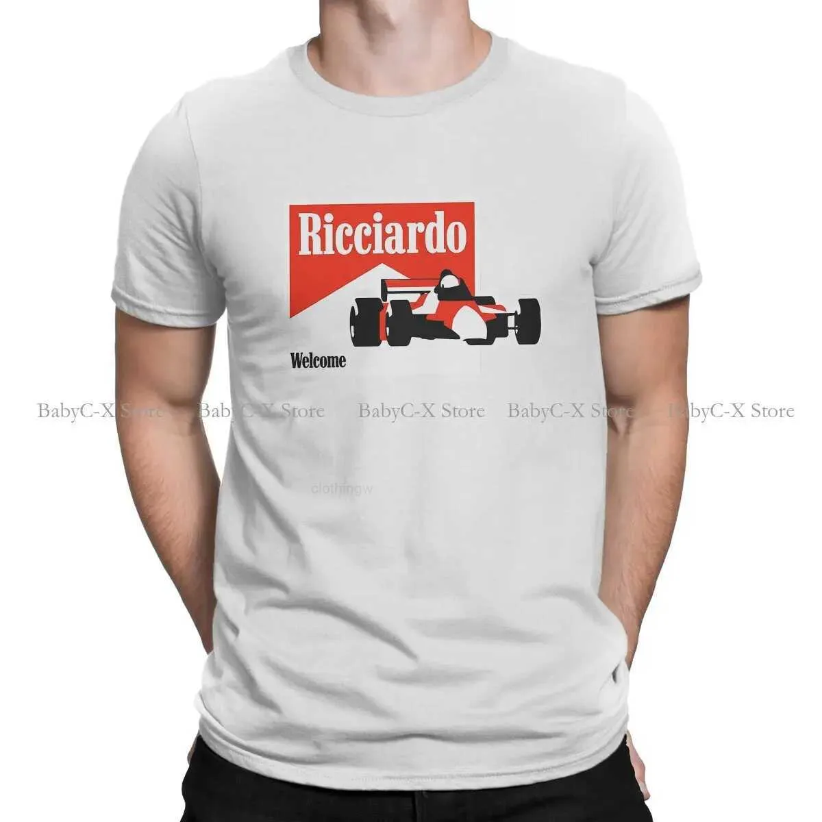 F1 ricciardo 2021 hip hop camiseta mel texugo piloto de corrida criativo topos confortáveis t camisa masculina especial poliéster
