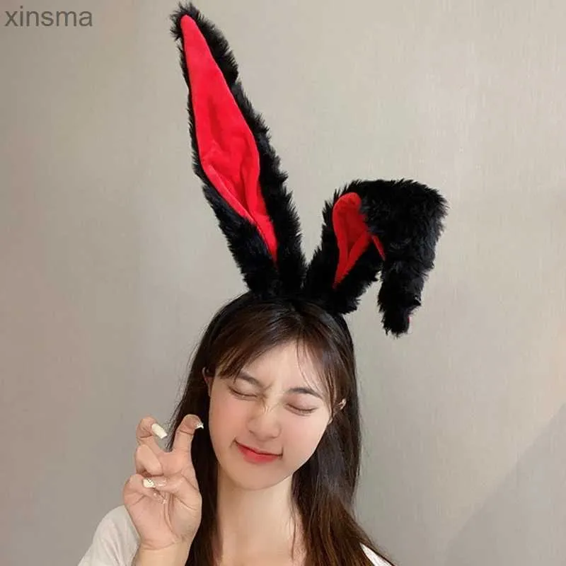 Opaski na głowę Śliczne dziewczyny Pluszowe Rabbit Ear Hair Pasme Hair Hair Sukienka na głowę Acsorios Kobiet dziewczyna Cosplay Hair Akcesoria