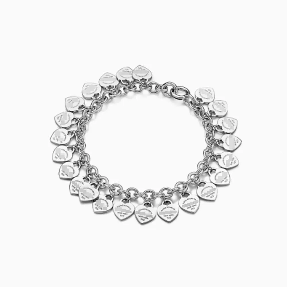 Bracciale Tiff Designer Donna Bracciale rigido di alta qualità Classico argento sterling 925 Cuore Nuovissimo Bracciale con ciondolo a forma di punta di freccia con diamanti Moda