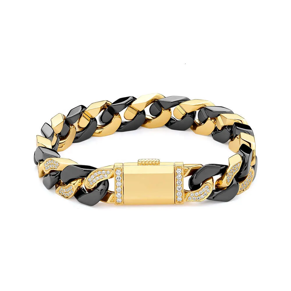 Custom Wholesale Hiphop Gold Jewelry Iced Out Cuban Link Chain Lab Diamond Women Men Bracelet