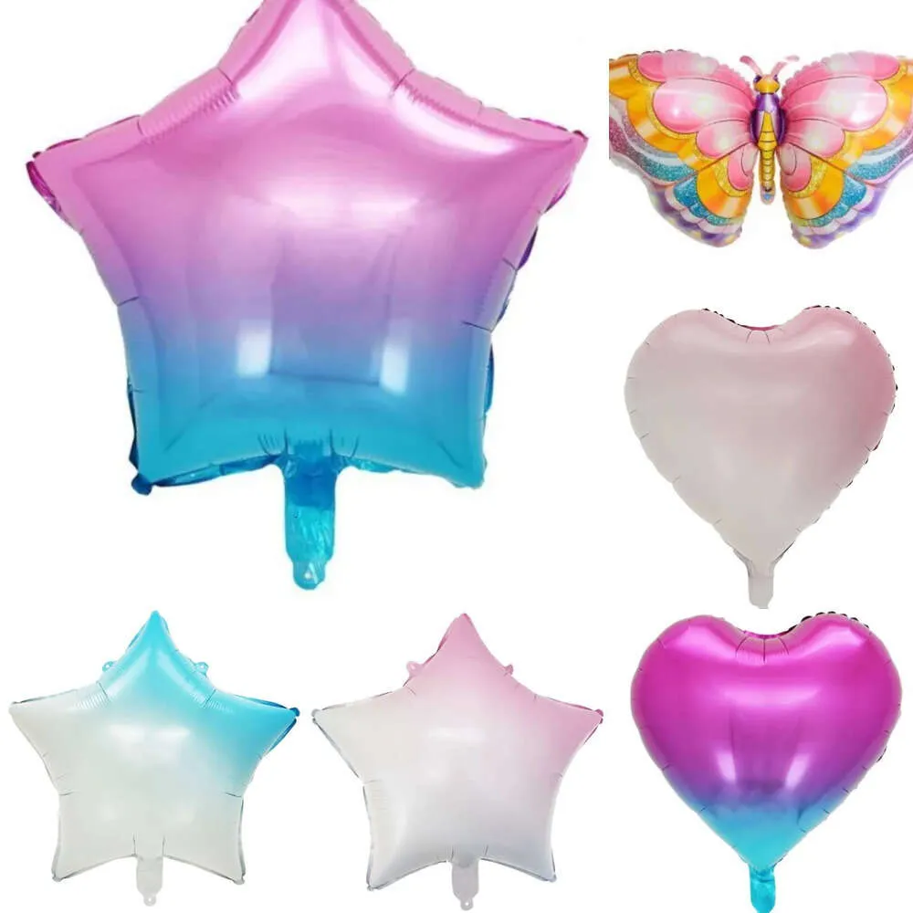 Nya banners streamers confetti 1pc stor fjäril folie ballong fjäril fairy helium ballonger flickor födelsedagsfest dekorationer barn leksak gåva bröllop leveranser