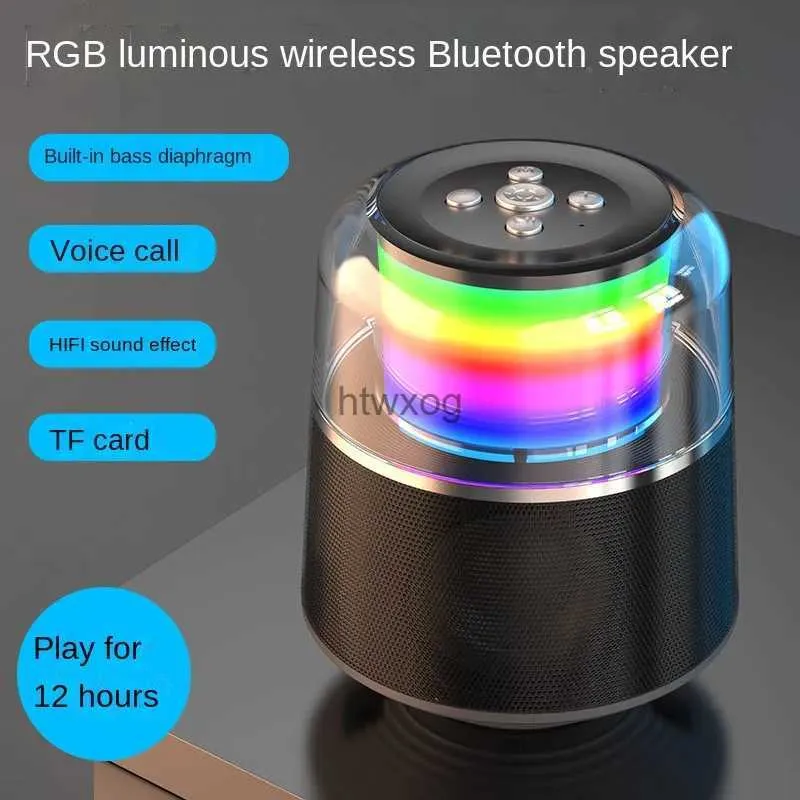 Taşınabilir Hoparlörler Kablosuz Bluetooth Hoparlör RGB Luminous Mini Taşınabilir Eklenti Kart Küçük Sesli Cep Telefonu Bilgisayar Masaüstü Ev Subwoofer YQ240116