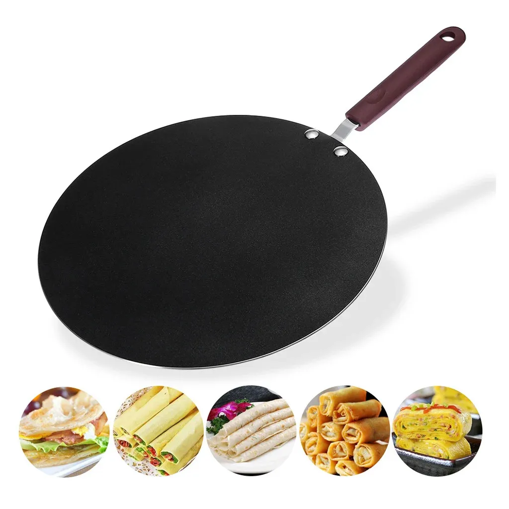 Pancake antiaderente da 30 cm Tawa Tava Pan indiano Roti Chapati Pane piatto Torta Bakers Pancake Piastra Pan 240116