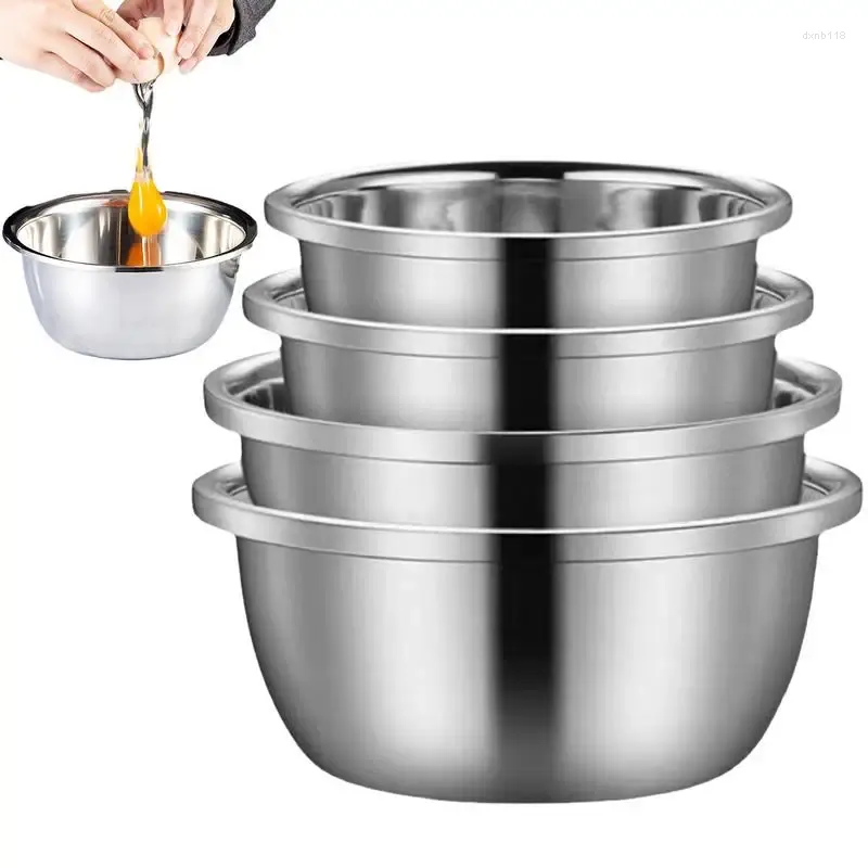 Ciotole Set di ciotole in acciaio inossidabile antiscivolo per nidificazione sbattere cucina domestica mixer per uova insalata per