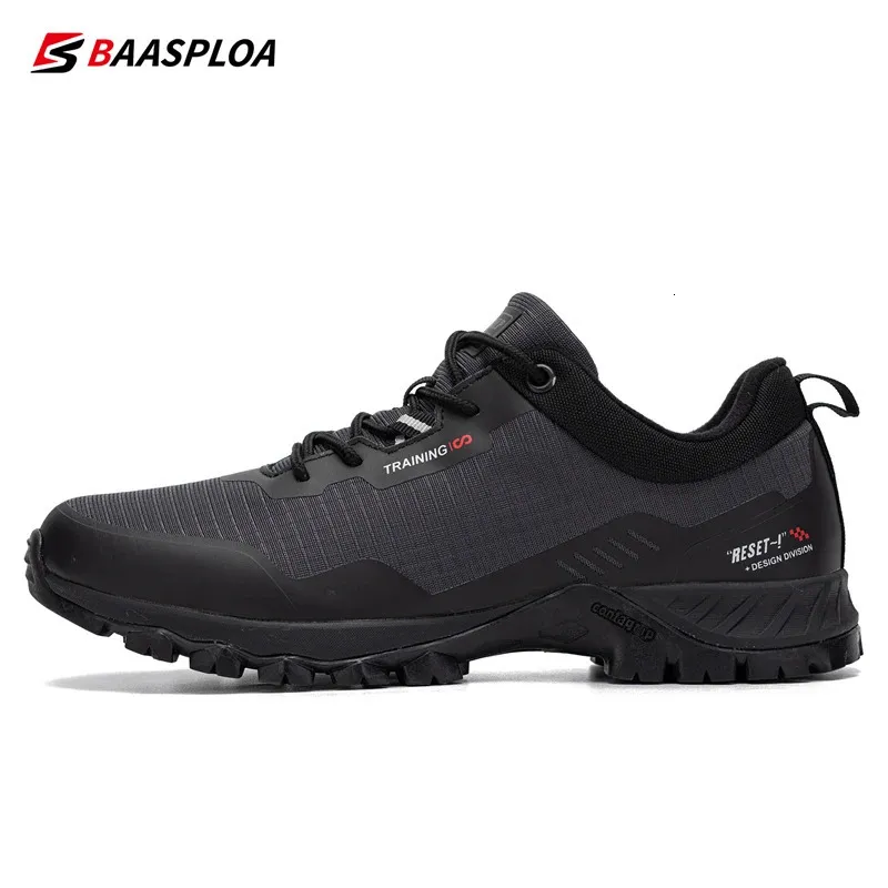 Baasploa Heren Antislip Slijtvaste Wandelschoenen Mode Waterdichte Outdoor Reisschoenen Sneaker Comfortabele Mannelijke Schoenen 240115