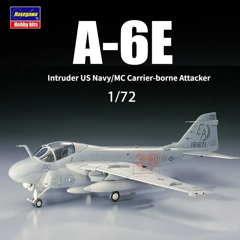 Hasegawa 00338 Assembly Airplane Model 1/72 A -6E侵入者US Navy/MC -Borne Attacker Model Kits for Model Hobby DIY 240116