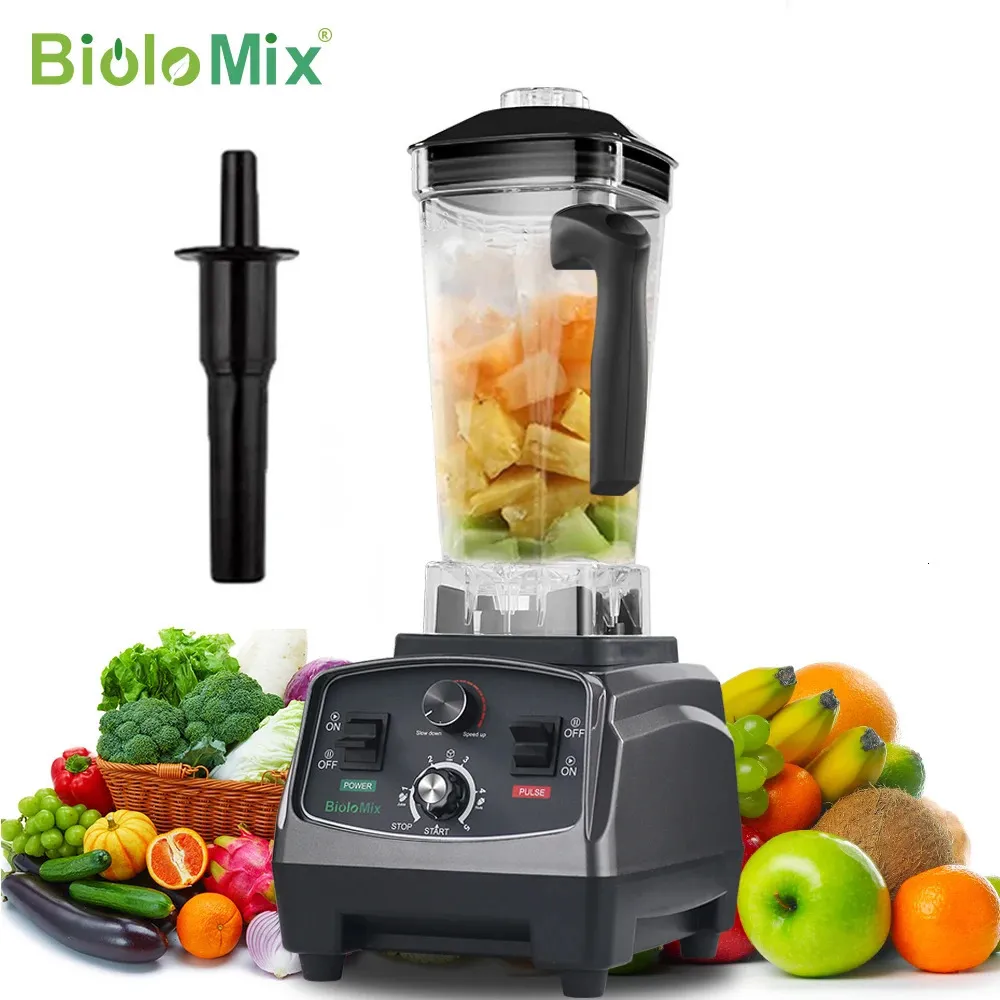 Biolomix 3HP 2200W تجاري شاق التجاري الموقت الخلاط الخلاط خلاط عصير فاكهة معالج الجليد عصائر الجليد BPA حرة 2L جرة 240116