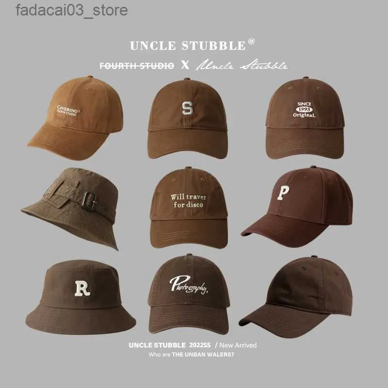 Bollmössor Sydkorea Dongdaemun Camel Hat Kvinnor Brown Soft Top Baseball Cap Peaked Cap Men Brown Hat Hat Bucket Hat Tide Q240116