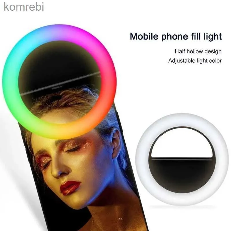 Selfie Lights Universal Mobile Telefon LED Selfie Ring Light USB Wypełnienie ładowania dla iPhone'a Samsung Huawei mi obiektyw ring światło psiku