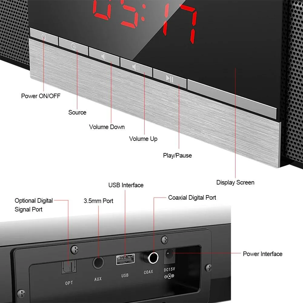 Speakers SR100 Plus Bluetooth Soundbar Home TV Speaker Wireless
