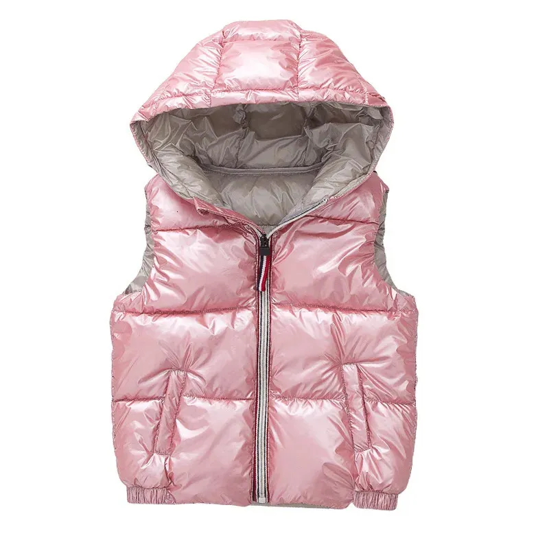 Gilet enfant vêtements d'extérieur pour enfants manteaux d'hiver vêtements pour enfants chaud à capuche coton bébé garçons filles gilet pour l'âge 3-11 ans 240116