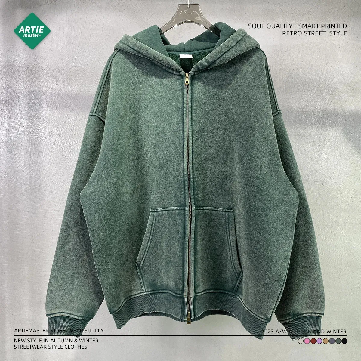 Batik Fleece Zipperedパーカー240115