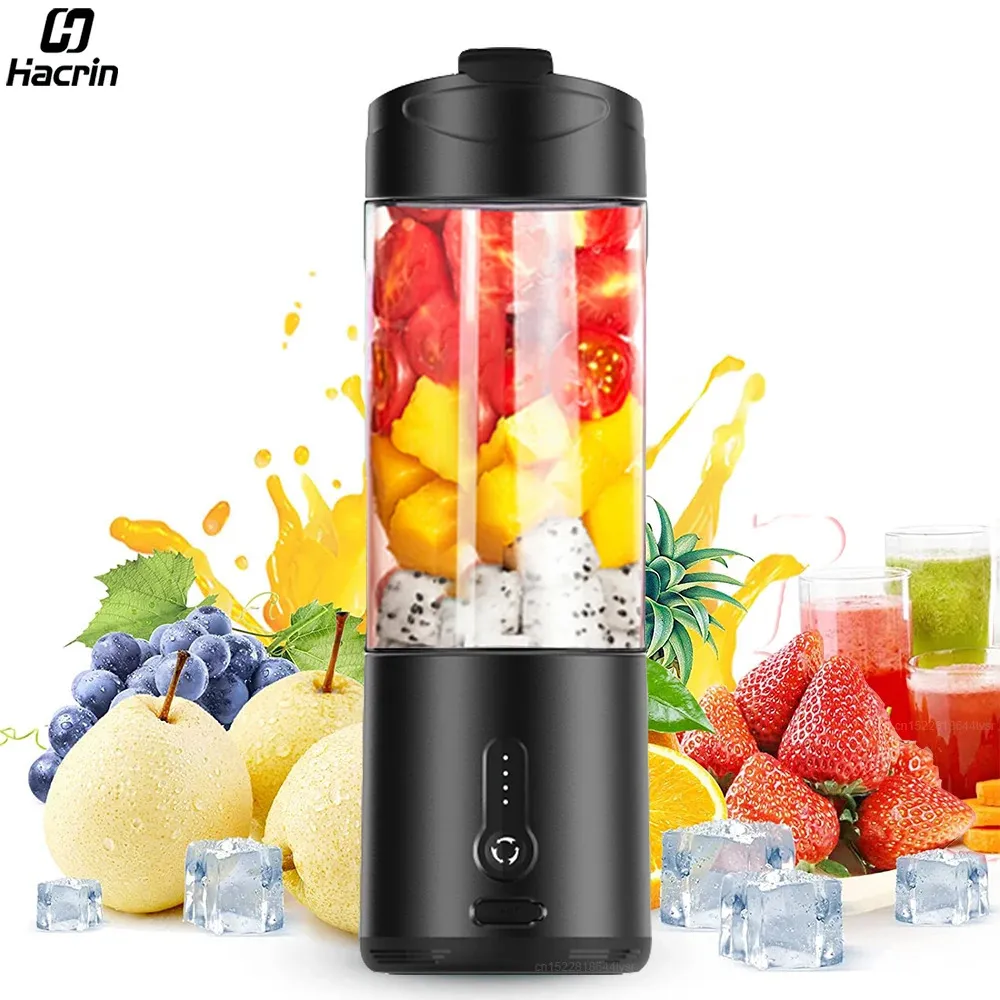 Portable Bottle Blender Electric Fresh Juice Mini Fruit Juicer Rechargeable Smoothie Mixer Making Machine 240116