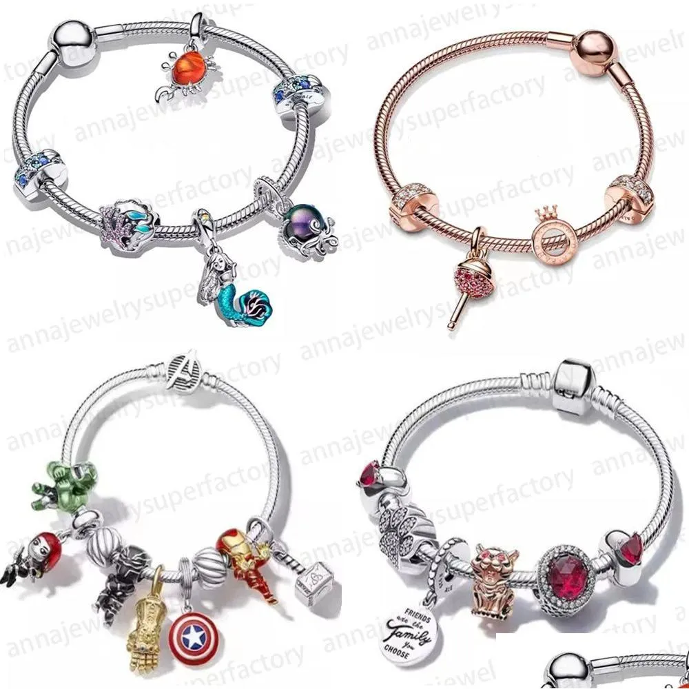 Armband, örhängen halsband med original boxdesigner smycken charm armband för kvinnor spindel pärla pendel diy fit pandoras järn g dhjgd
