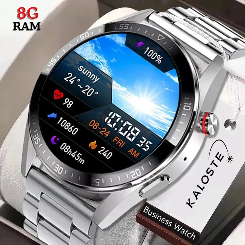 Uhren 2022 Neue 8G RAM Männer Smart Uhr 454*454 Bildschirm Zeigen Immer Die Zeit Bluetooth Anruf Smartwatch Für männer Android TWS Kopfhörer