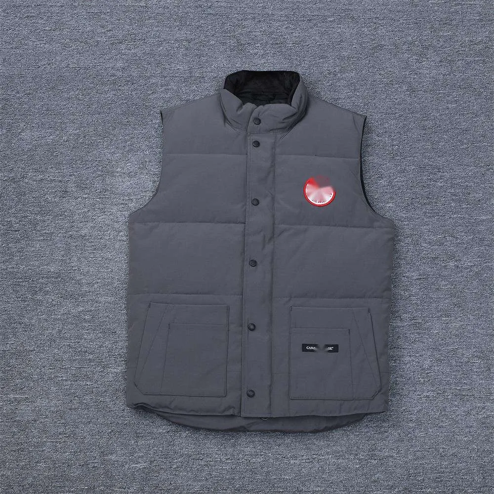 Designer Canada Vest Pocket Goose Vestes Hommes Vêtements d'extérieur Doudoune Manteau Casual Zipper Badges Col Ras Du Cou Vêtements D'hiver Plusieurs Couleurs De Haute Qualité SRWJ
