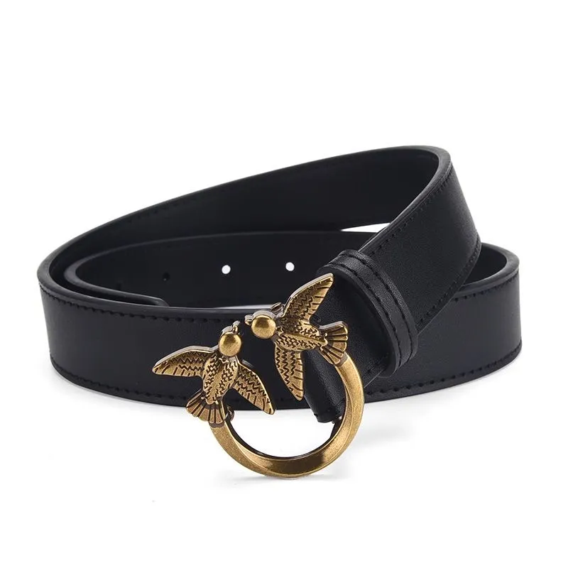 Belt 2024 Brand Designer New Mens 4.0 cm Womens 3.0cm Swallow Buckle Belt Classic äkta lädertrend Fashion Leisure Bird Buckle Cowhide Belt Belt Gift Box 172