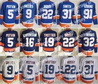 Hockey Jerseys Men Vintage Retro Ice Hockey 22 Mike Bossy Jersey 5 Denis Potvin 9 Clark Gillies 19 Bryan Trottier 31 Billy Smith 32 Steve Thomas John