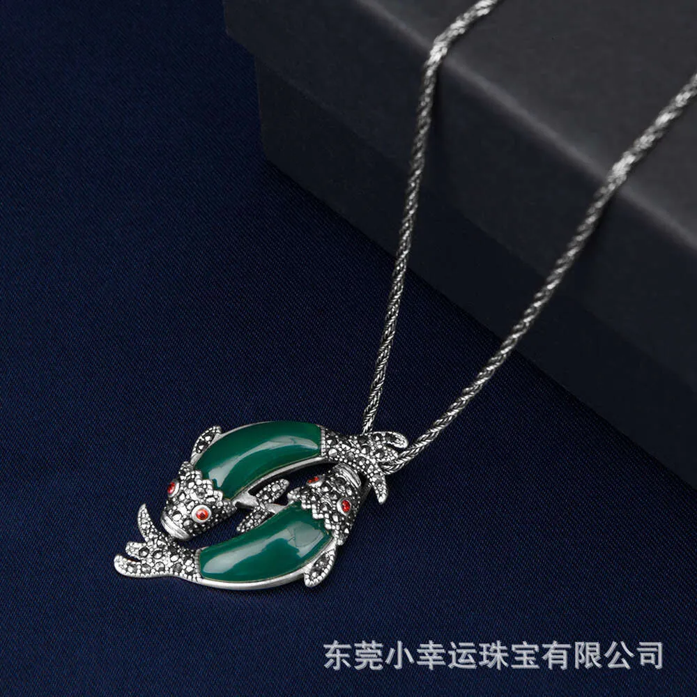 2024 디자이너 David Yuman Jewelry Bracelet Jade Angel Thai Silver Necklace Synthetic Agate Cat Eye Stone Moonlight Stone S925 Pure Silver Fisces 펜던트 목걸이
