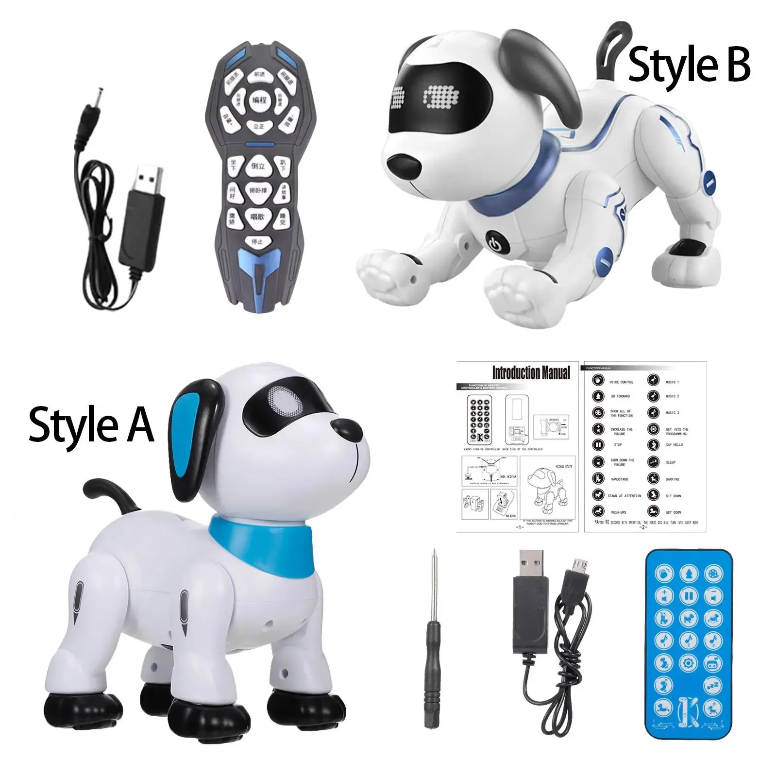 Robot Puppy Toy Programmable RC Stunt Robot Toys Dancing RC Animal Dog Toy Electronic Pets for Children 3~8 Birthday Gifts